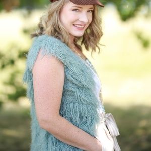 Dusty Mint Fuzzy Vest